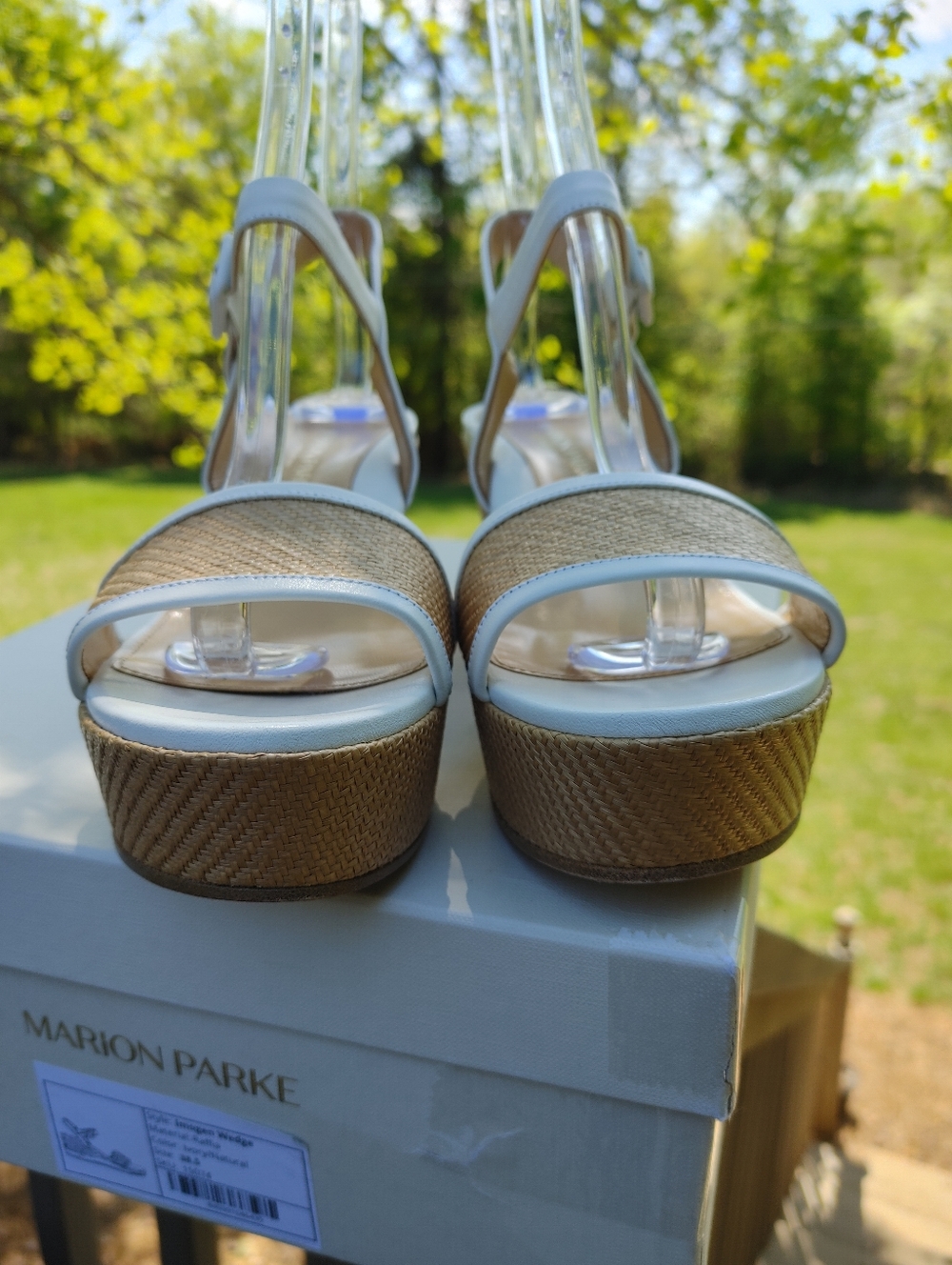 Marion Parke Imogen Wedge Sandals, White 38.5 - Picture 2 of 16